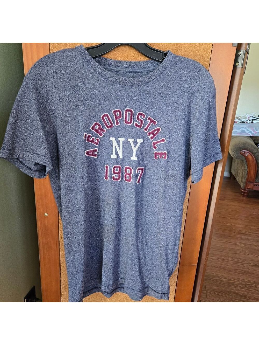 Aeropostale Men's Heather Blue NY 1987 Tee